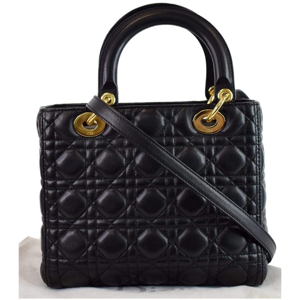 CHRISTIAN DIOR Medium Lady Dior Lambskin Shoulder - Picture 3 of 12